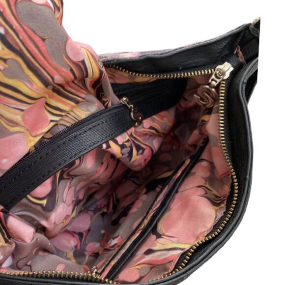 DESIGUAL Floral Pink Purple Black Faux Leather Crossbody Bag - Picture 14 of 15